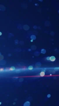 Dark blue abstract bokeh lights with glowing red line and digital streaks, .. Stock Illustration
