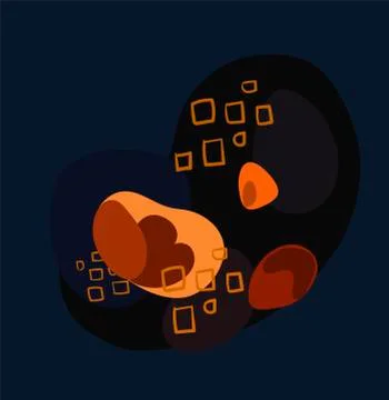 Dark blue abstract card vector floral design element primitive scandinavian Stock Illustration