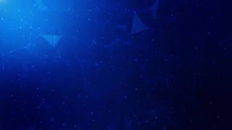 Dark blue abstract connection visual fine polygon mesh, glowing points, and clea Stock Footage 340549215