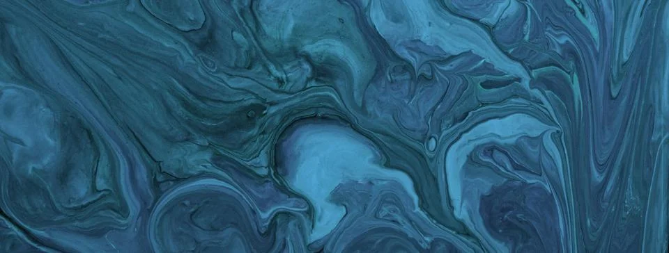 Dark blue abstract fluid art background with navy marble texture effect in .. 库存插图