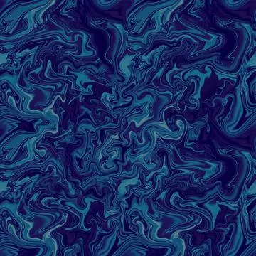 Dark Blue Abstract Fluid Marble Texture Stock Illustration