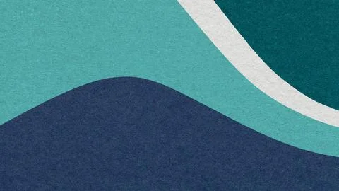 Dark blue abstract fluid wavy layered textured paper background with cyan tea Stock Illustration