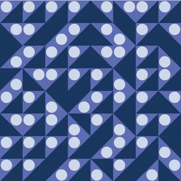 Dark blue abstract geometric background repeat pattern, vector Stock Illustration