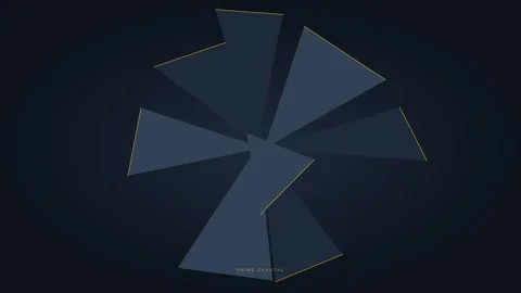 Dark Blue Abstract Geometric Symbol with Rotating Facets for Technology Concept Stock Footage 342320207