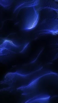 Dark blue abstract glowing particle fluid background Stock Illustration