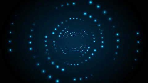 Dark blue abstract glowing round lights video animation Stock Footage 108535267