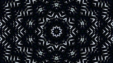 Dark blue abstract kaleidoscope pattern with symmetrical geometric shapes Video stock 329372879