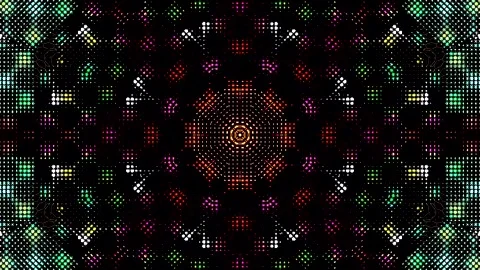 Dark blue abstract kaleidoscope pattern with symmetrical geometric shapes 스톡 동영상 329373017