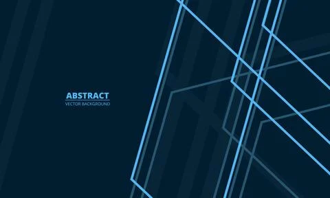 Dark blue abstract modern background with blue geometric lines and outlines. Stockillustratie