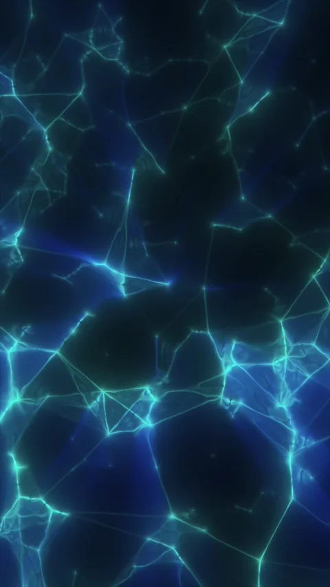 Dark blue abstract network with glowing nodes and connecting lines, symboli.. Stock Footage 334888351