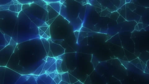 Dark blue abstract network with glowing nodes and connecting lines Stock Footage 336216701