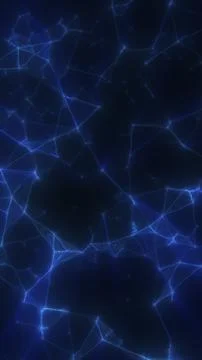 Dark blue abstract network with glowing nodes and connecting lines, symboli.. イラスト素材