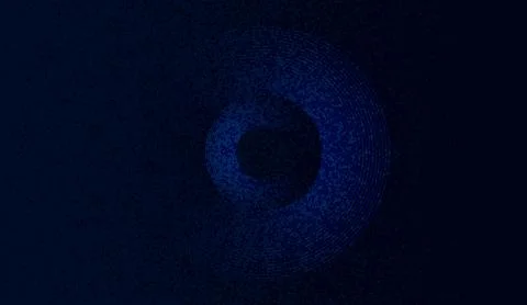 Dark blue abstract spiral background texture with grainy particle effect and Stock Illustration