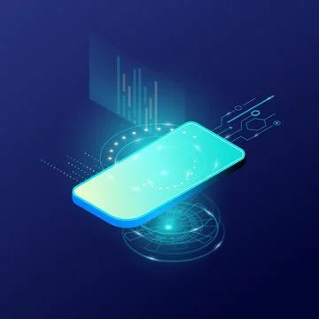 Dark blue abstract technological background. Stock Illustration