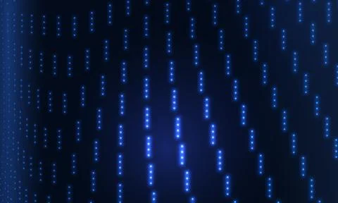 Dark blue abstract technology background featuring blue matrix dots and glowing Illustrazione stock