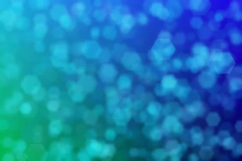 Dark blue and blue abstract defocused background, hexagon shape bokeh pattern Stock Illustration