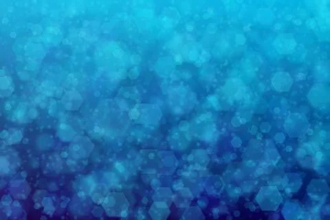 Dark blue and blue abstract defocused background, hexagon shape bokeh pattern 스톡 사진
