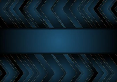 Dark blue and bronze tech corporate arrows abstract background Stock Illustration