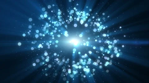 Dark blue and glow particle abstract background light ray beam effect. Stock Footage 149382875