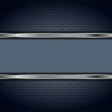 Dark blue and metallic tech background Stock Illustration