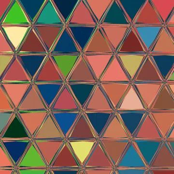 Dark blue and pink triangles continuous ornament Stock Illustration