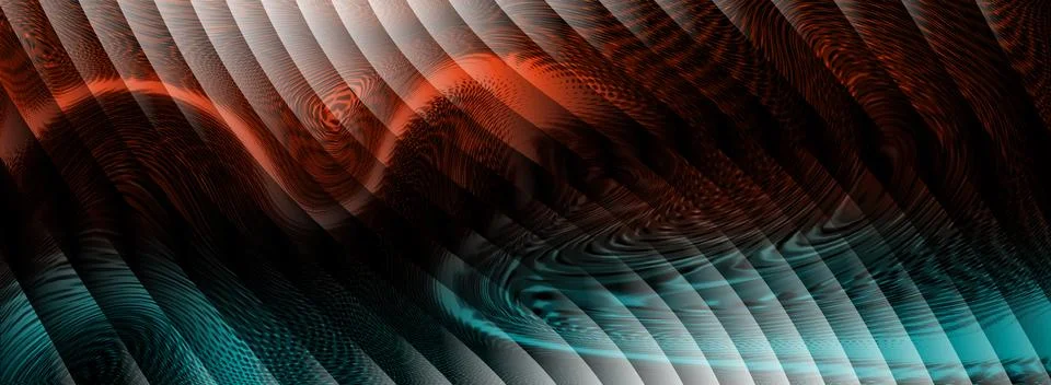 Dark blue and red ribbed abstract background with vibrant glowing gradient Stock Illustration
