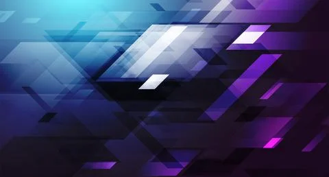 Dark blue and violet geometric tech abstract background Illustrazione stock