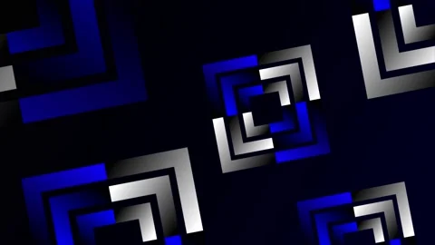 Dark blue and white gradient rotating square element background Stock Footage 204731093