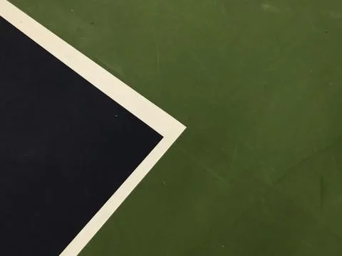Dark blue and white triangle shape with dark green surface of tennis court Stock Illustration