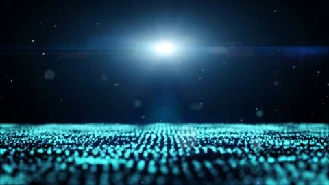 Dark blue animation background with moving and flicker particles form. Stock Footage 79280562