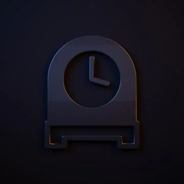 Dark-blue Antique clock icon isolated on black background. Minimalism conce.. Stock Illustration