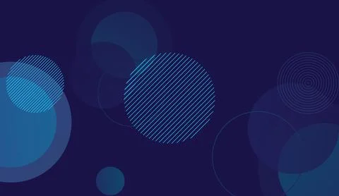 Dark blue background with abstract geometric circles and geometric shapes for Stock Illustration