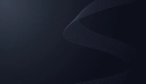 Dark blue background with abstract wavy lines and elegant curves for modern Stock Illustration