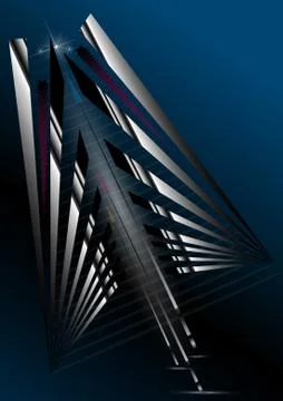 Dark blue background with arrows and strips the moving to stars Illustrazione stock