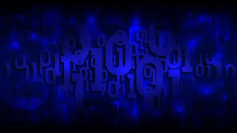 Dark blue background with binary code matrix digital code in abstract cyberspace Stock Illustration