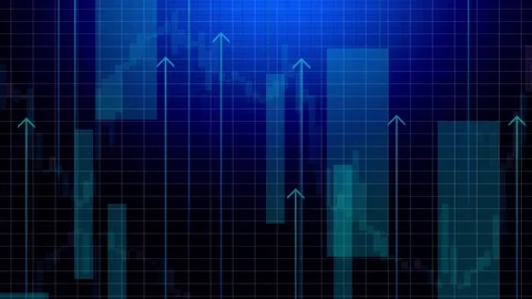 Dark blue background for business presentation. Arrows and growth Stock Footage 169573655