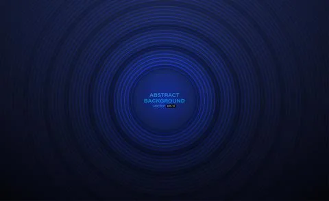 Dark blue background with circle stripes line. Modern graphic design Stock Illustration