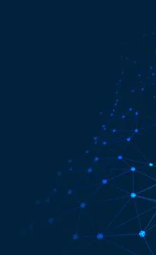 Dark blue background of dots and lines - Vector Stock Illustration