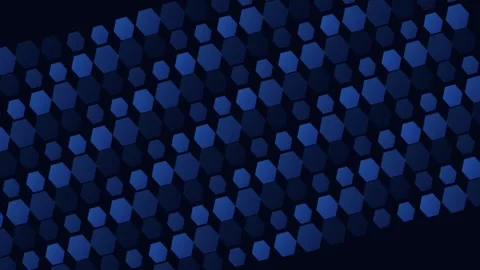 A dark blue background featuring a repeating pattern of geometric hexagons Video stock 335117924