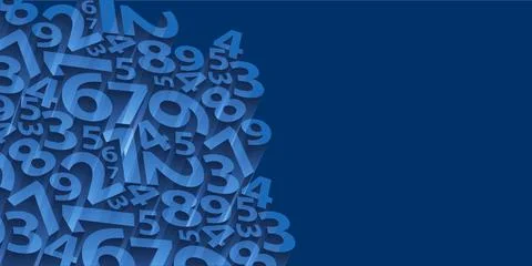 A dark blue background featuring a tight group of various three dimensional.. Illustrazione stock