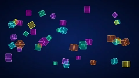 Dark blue background with floating glowing sapphire crystal particles Stock Footage 341719557
