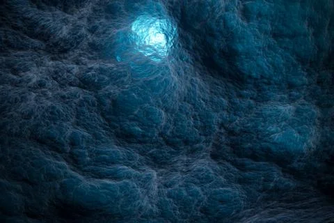 Dark blue background in the form of clouds, abstract surface. 3D illustration. Stock Illustration