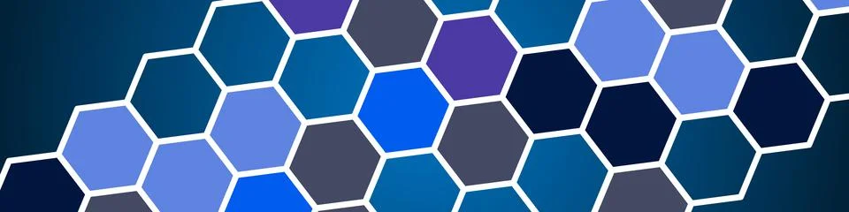 Dark blue background with hexagon pattern. Modern dark abstract technology Stock Illustration