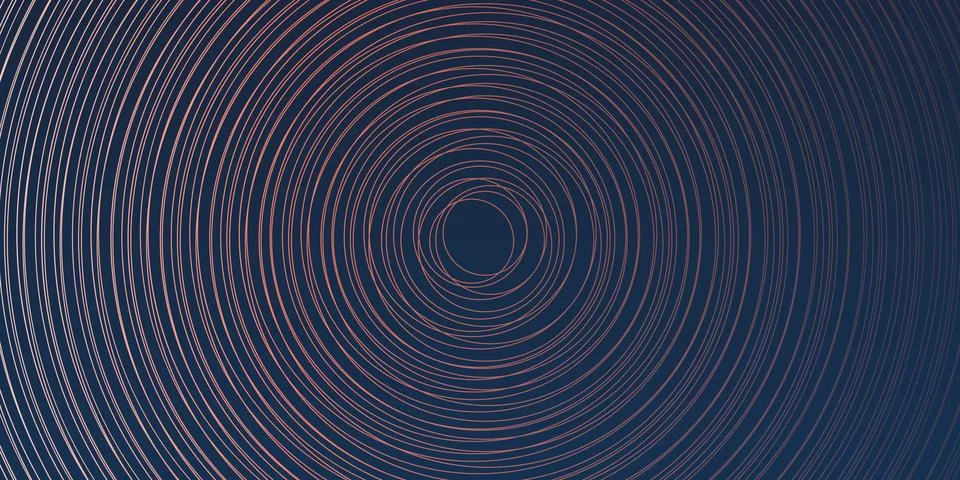 Dark Blue Background with Layers of Large Concentric Circles in Grey, Red a.. Stock Illustration