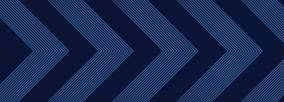Dark blue background with light blue chevron stripes in abstract geometric Stock Illustration