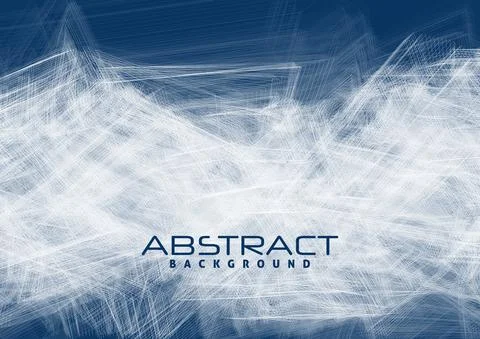 Dark blue background with many thin white lines. Complicated vector graphics Stock Illustration