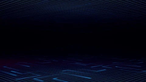 Dark blue background mesh and the moving light lines with glow effect Stock Footage 81315721