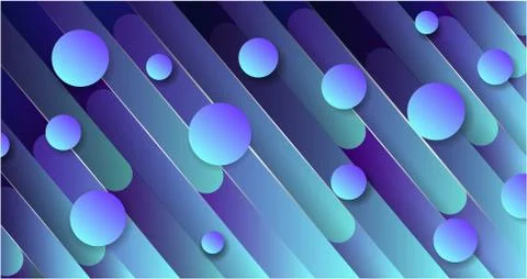 Dark blue background with planets. Vector pattern with lines and circles.  Stock Illustration