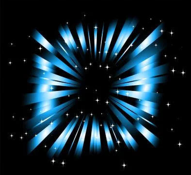 Dark Blue background with ray and star light Stock Illustration