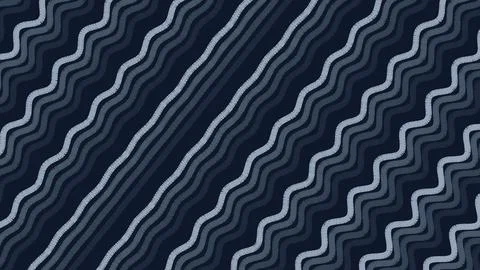 Dark blue background with repeating light blue wavy lines arranged diagonally Stock Illustration